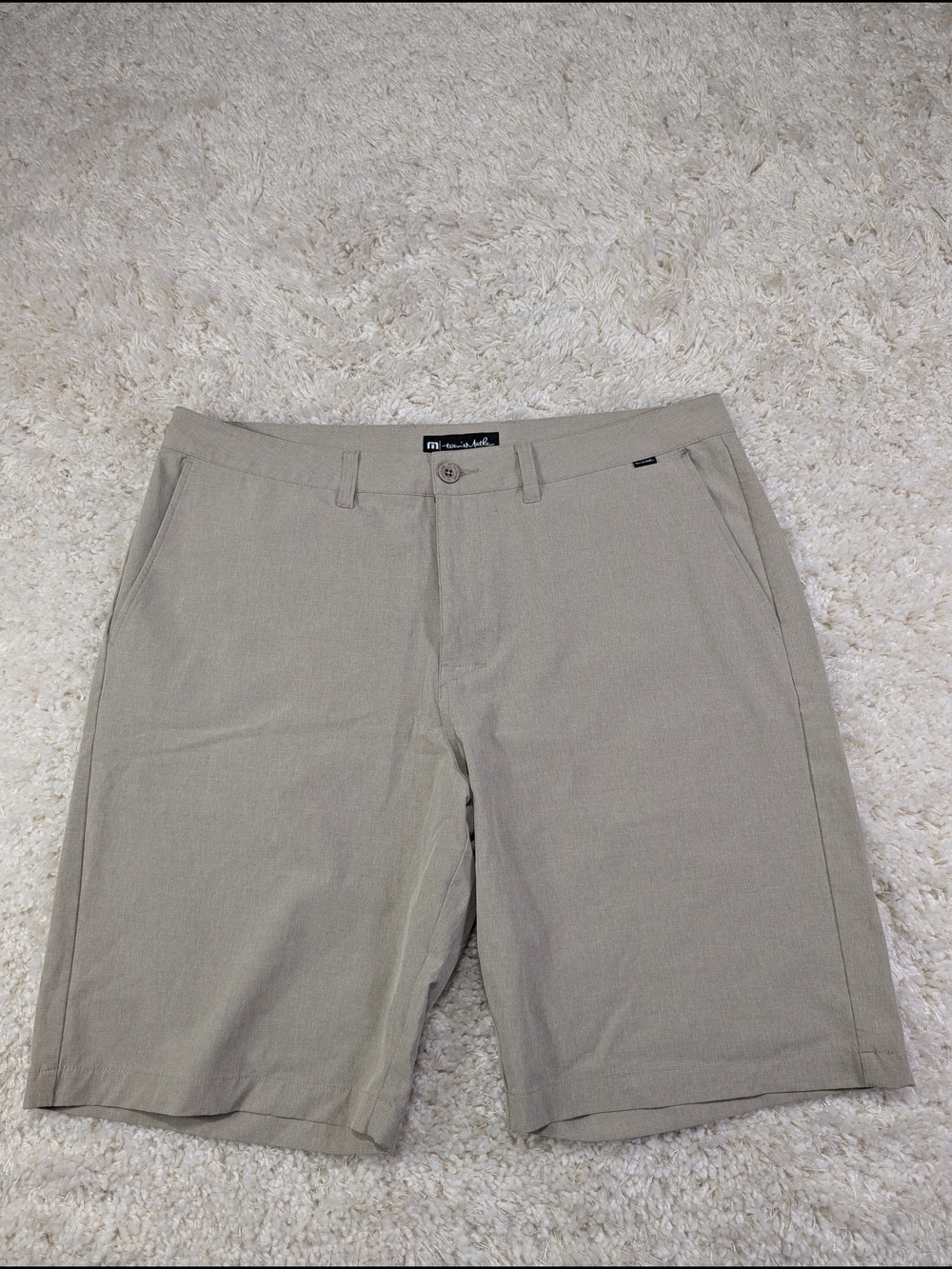 Travis Mathew Men's Light Khaki Flat Front Shorts